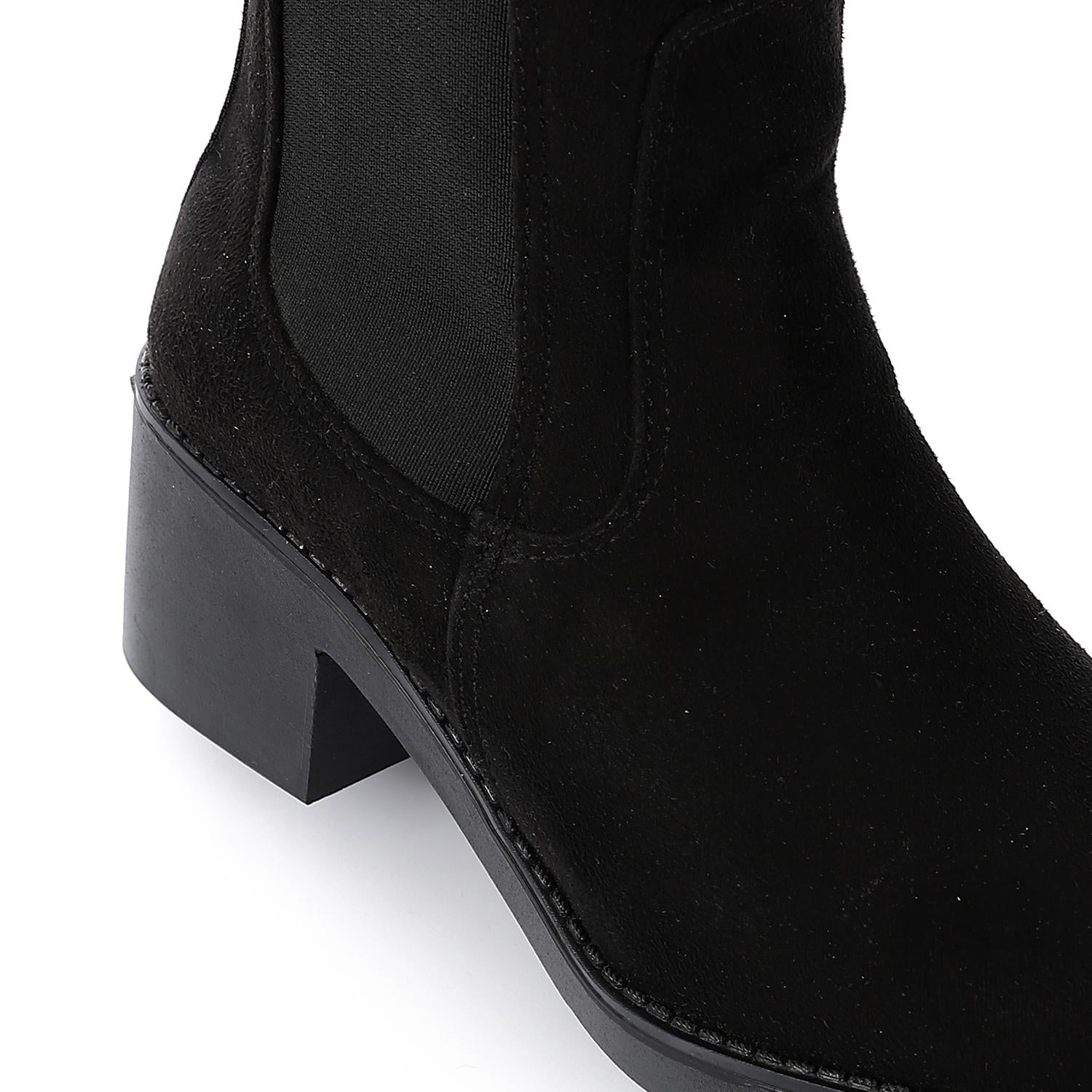 Suede Ankle Chelsea Boot - Black