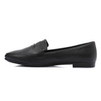 Black Leather Flat Loafers