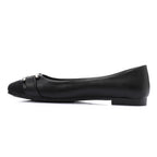 Black Ballet Flats with Gold Hardware