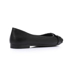 Black Ballet Flats with Gold Hardware