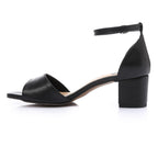 Comfortable women's sandal with a wide heel - High Quality Materials- White.