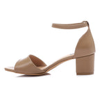 Comfortable women's sandal with a wide heel - High Quality Materials- White.