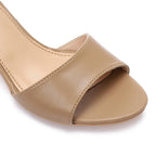 Comfortable women's sandal with a wide heel - High Quality Materials- White.