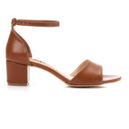 Comfortable women's sandal with a wide heel - High Quality Materials- White.