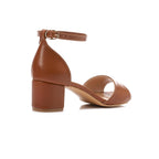 Comfortable women's sandal with a wide heel - High Quality Materials- White.