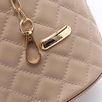 Women's Bucket Bag with Pearl Handle - Camel