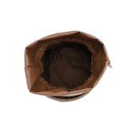 Women's Bucket Bag with Pearl Handle - Camel