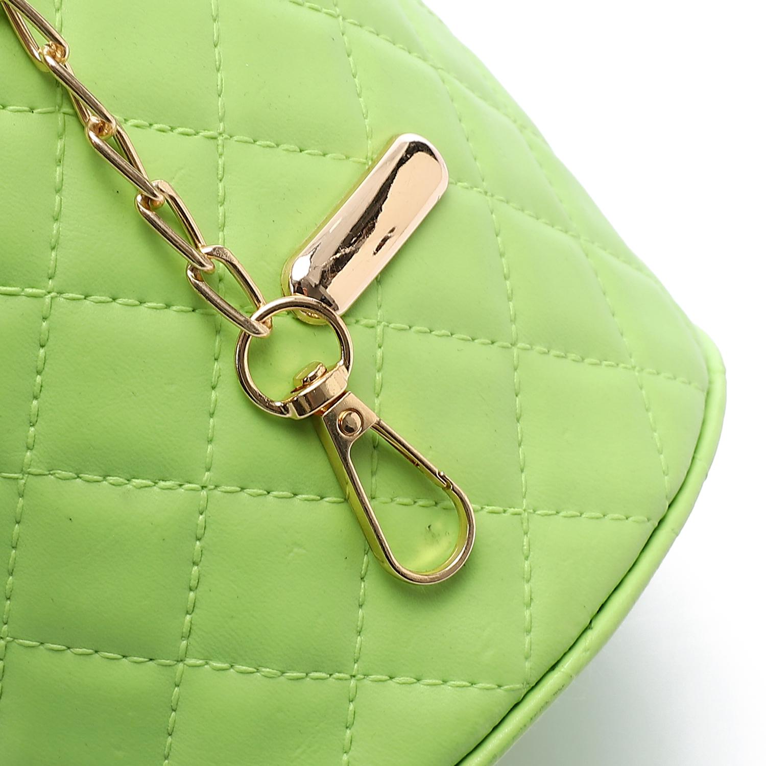 Women's Bucket Bag with Pearl Handle - Turquois