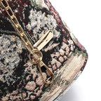 Women's Bucket Bag with Pearl Handle -Beige
