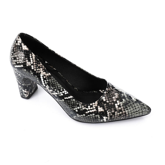 High Heel Mule Sandals – Elegant Pointed Toe, Faux Leather Texture