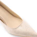 Women's High Heel Mule Sandals – Elegant Pointed Toe, Suede Leather Texture 3CM.