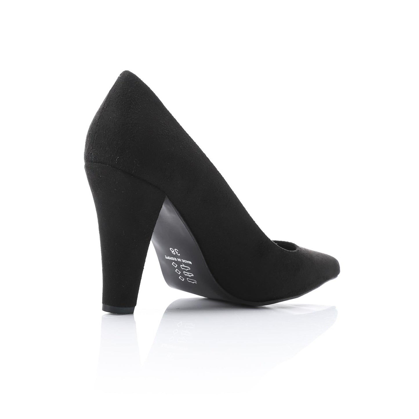 Black Suede Pointed-Toe Cone Heel Pump