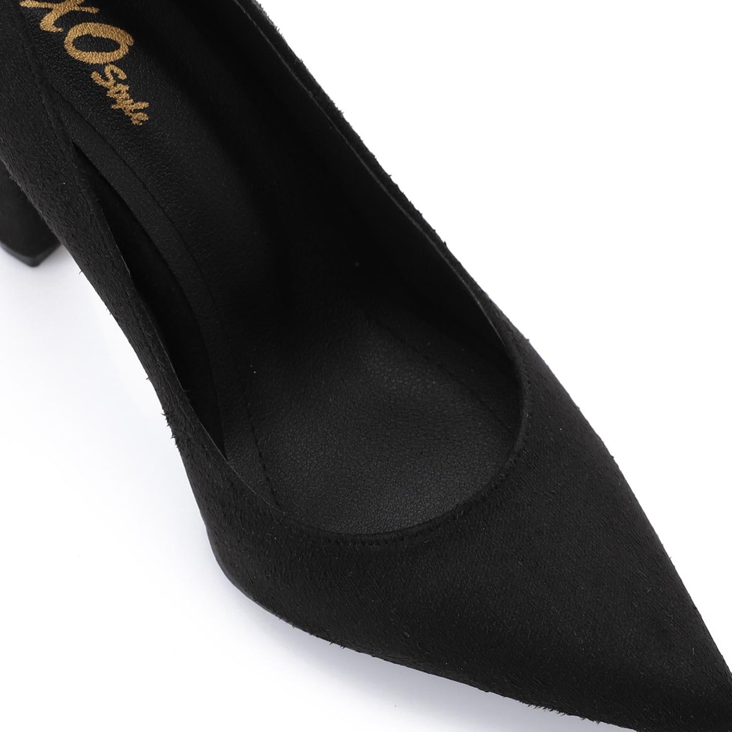 Black Suede Pointed-Toe Cone Heel Pump