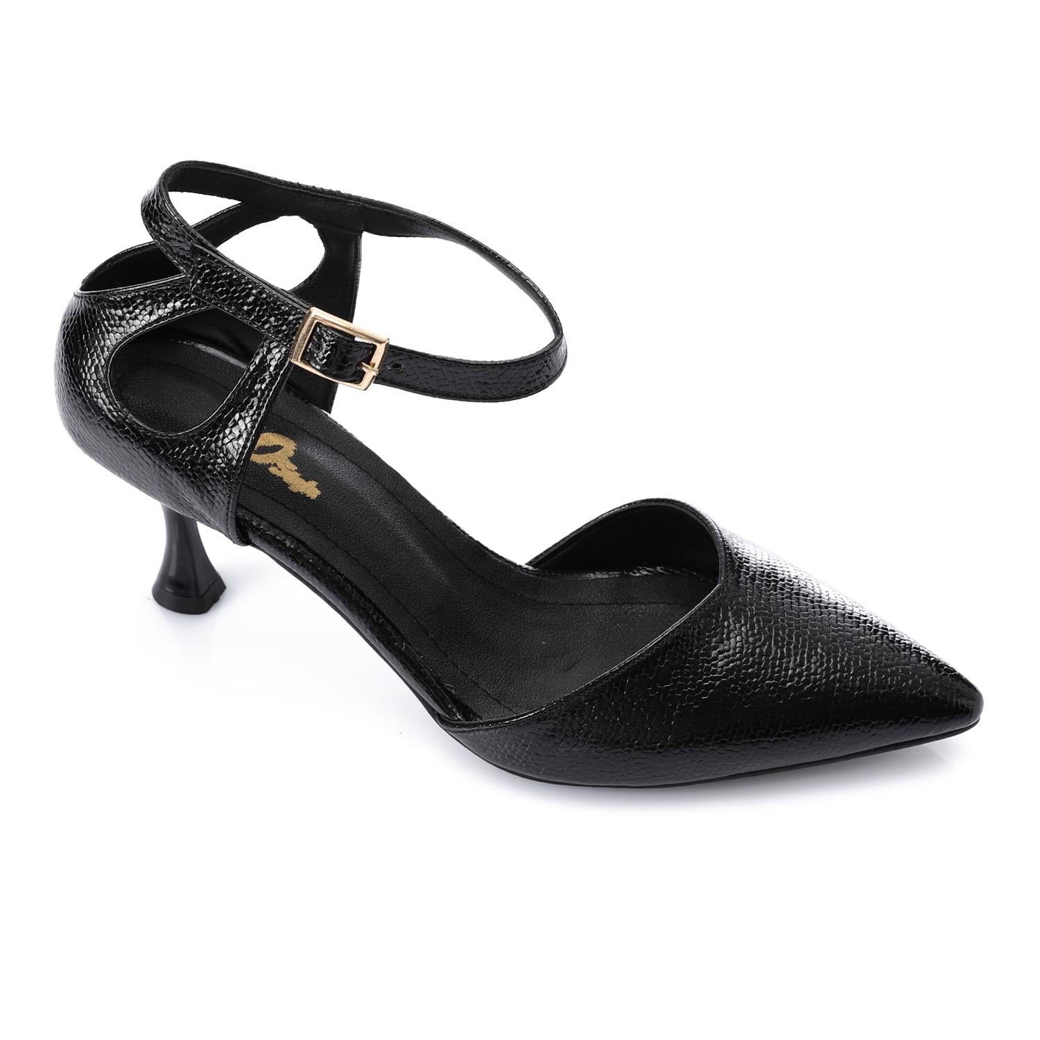 Women's High Heel Mule Sandals – Elegant Pointed Toe, Faux Leather Texture.