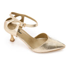 Women's High Heel Mule Sandals – Elegant Pointed Toe, Faux Leather Texture.
