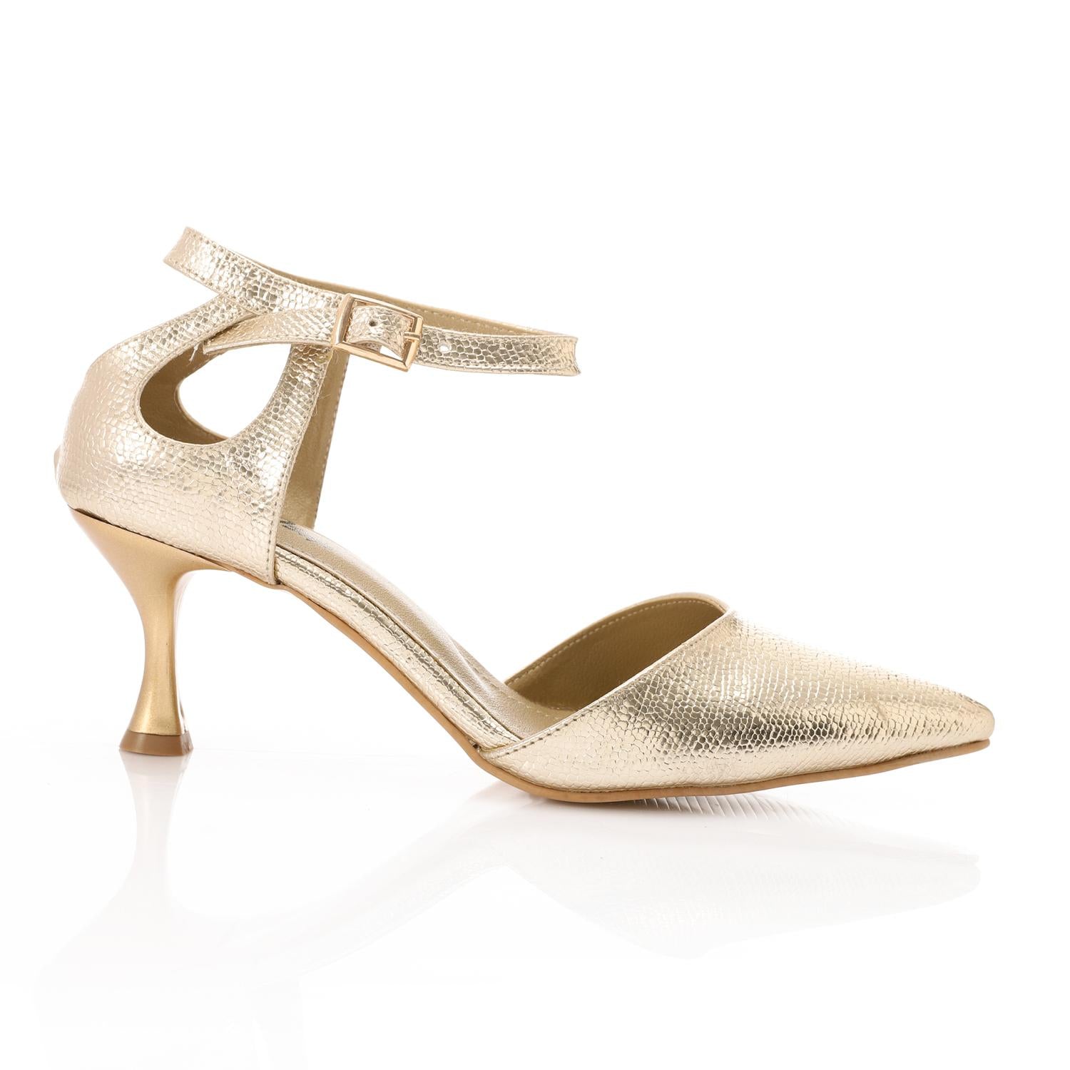 Women's High Heel Mule Sandals – Elegant Pointed Toe, Faux Leather Texture.