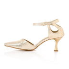 Women's High Heel Mule Sandals – Elegant Pointed Toe, Faux Leather Texture.