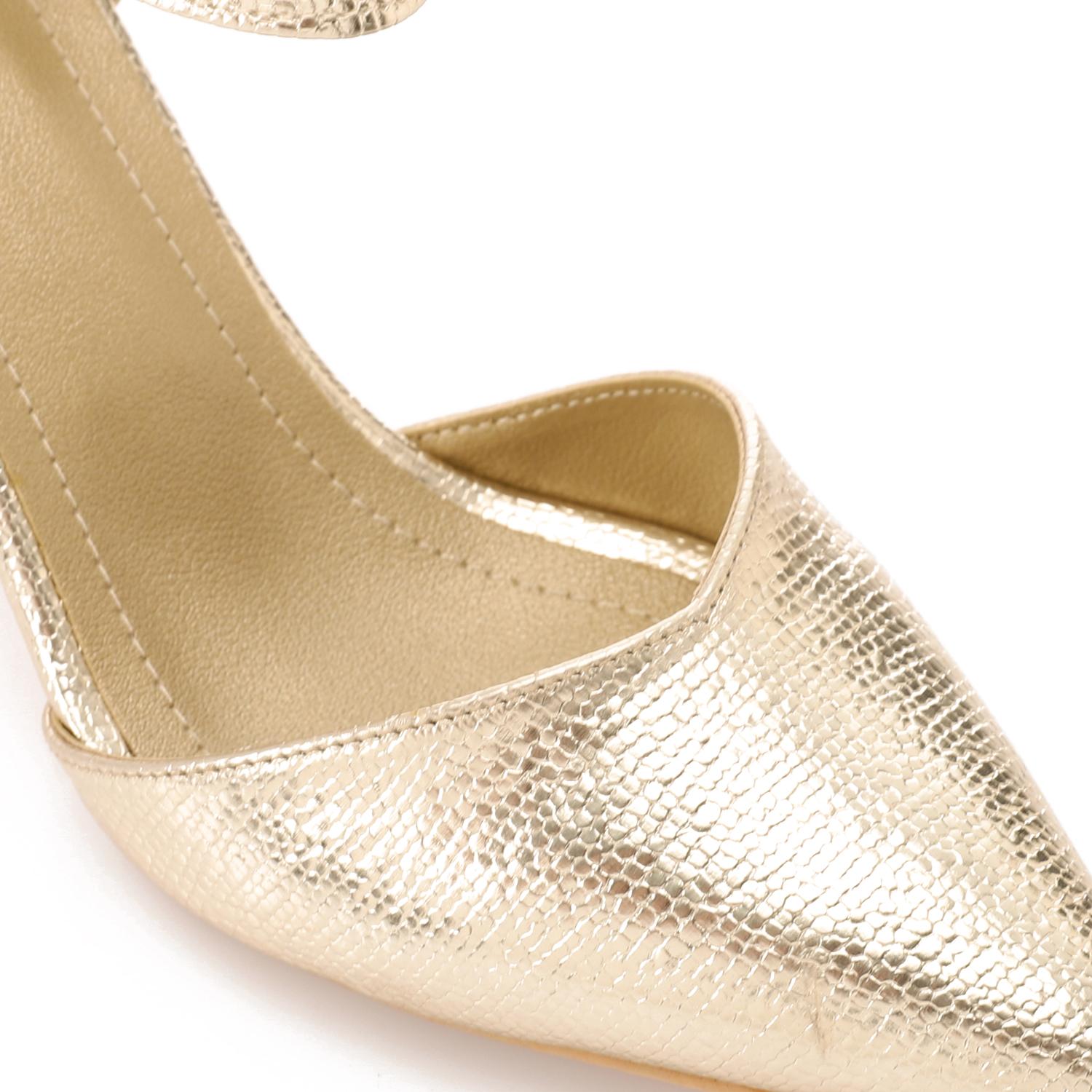 Women's High Heel Mule Sandals – Elegant Pointed Toe, Faux Leather Texture.