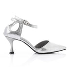 Women's High Heel Mule Sandals – Elegant Pointed Toe, Faux Leather Texture.