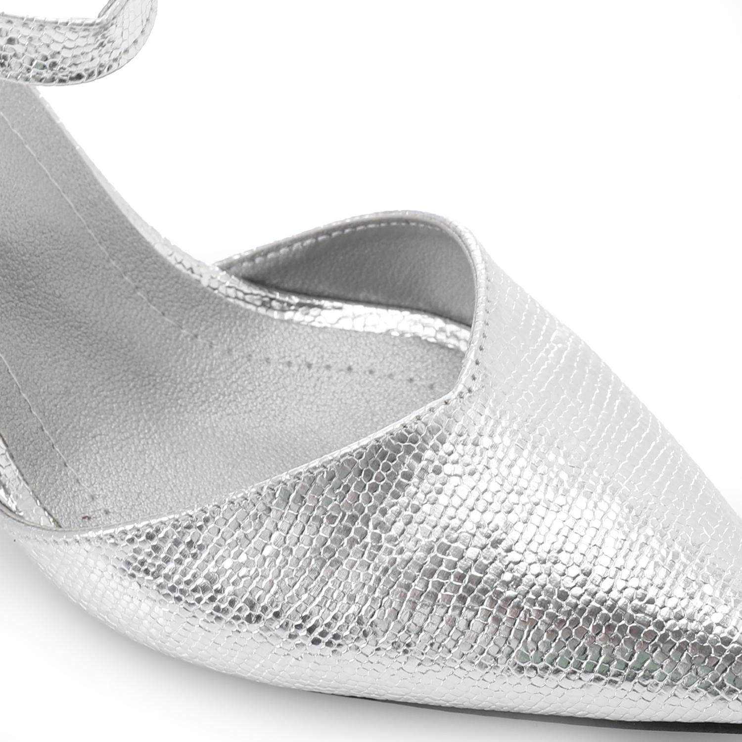 Women's High Heel Mule Sandals – Elegant Pointed Toe, Faux Leather Texture.