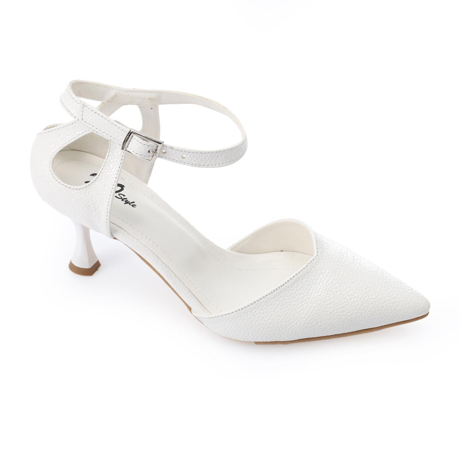 Women's High Heel Mule Sandals – Elegant Pointed Toe, Faux Leather Texture.