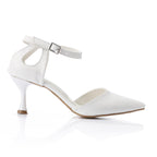 Women's High Heel Mule Sandals – Elegant Pointed Toe, Faux Leather Texture.