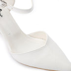 Women's High Heel Mule Sandals – Elegant Pointed Toe, Faux Leather Texture.