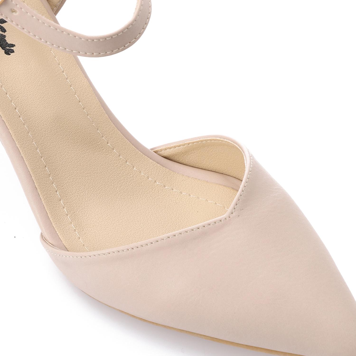Women's High Heel Mule Sandals – Elegant Pointed Toe, Faux Leather Texture.