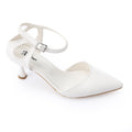 Women's High Heel Mule Sandals – Elegant Pointed Toe, Faux Leather Texture.