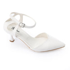 Women's High Heel Mule Sandals – Elegant Pointed Toe, Faux Leather Texture.