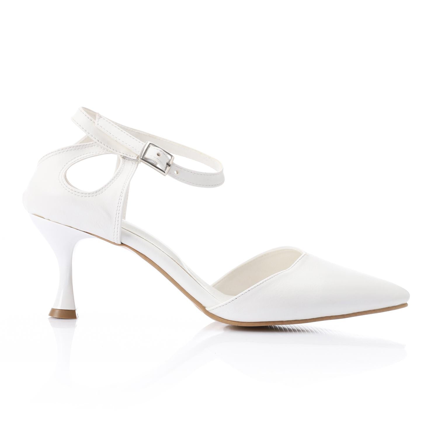 Women's High Heel Mule Sandals – Elegant Pointed Toe, Faux Leather Texture.