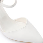 Women's High Heel Mule Sandals – Elegant Pointed Toe, Faux Leather Texture.
