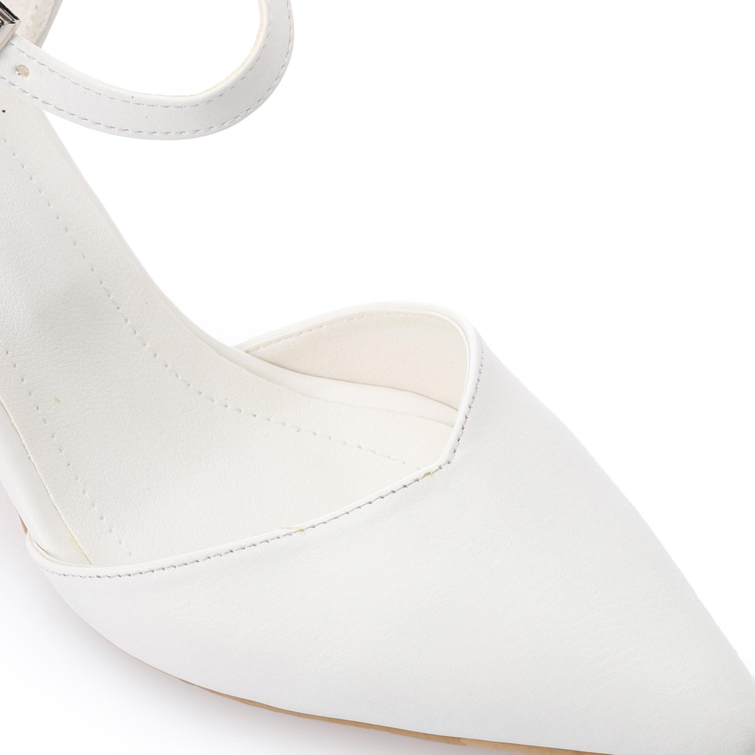 Women's High Heel Mule Sandals – Elegant Pointed Toe, Faux Leather Texture.