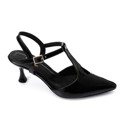 Women’s T-Strap Heeled Shoe – Glossy White – Perfect for Bridal & Elegant Occasions.