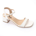 Off-White Block Heel Sandals with Ankle Strap