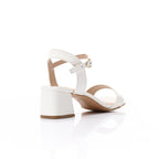 Off-White Block Heel Sandals with Ankle Strap