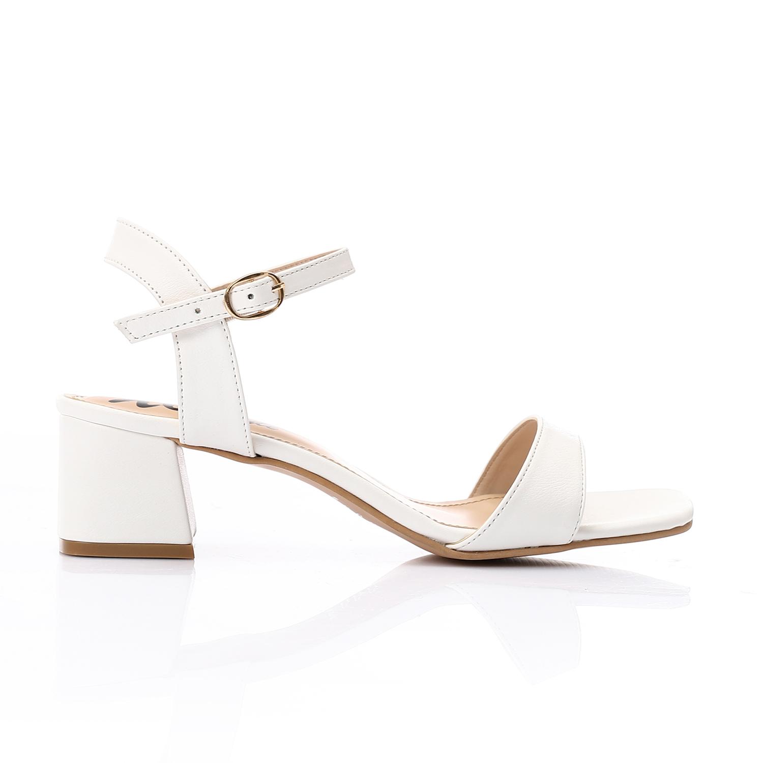 Off-White Block Heel Sandals with Ankle Strap