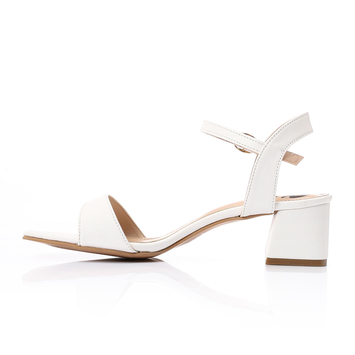 Off-White Block Heel Sandals with Ankle Strap