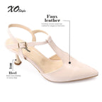 Women’s T-Strap Heeled Shoe – Glossy White – Perfect for Bridal & Elegant Occasions.