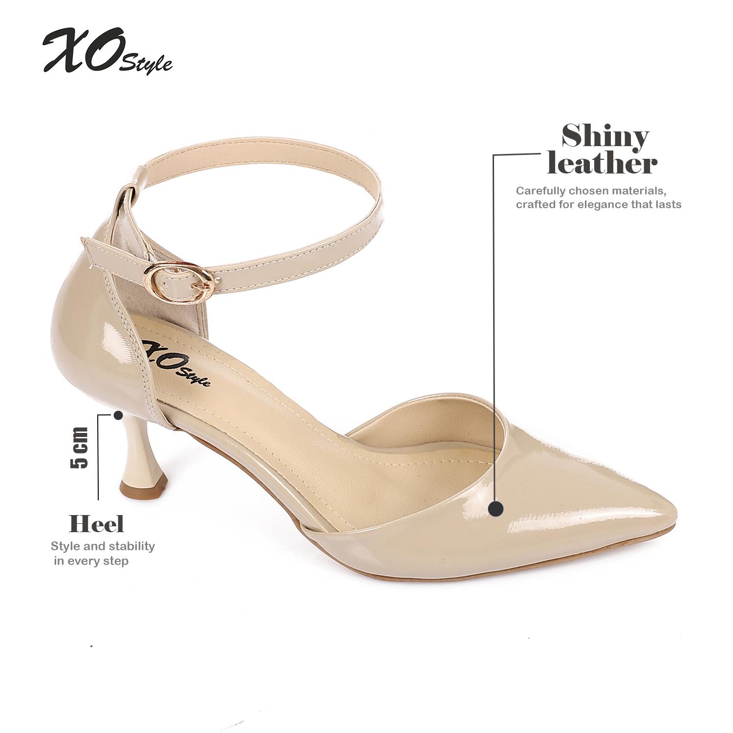 Patent Leather Kitten Heel Pointed Shoes