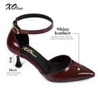 Patent Leather Kitten Heel Pointed Shoes