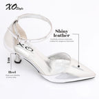 Patent Leather Kitten Heel Pointed Shoes