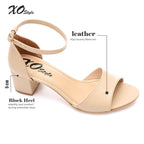 Comfortable women's sandal with a wide heel - High Quality Materials- White.