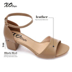 Comfortable women's sandal with a wide heel - High Quality Materials- White.