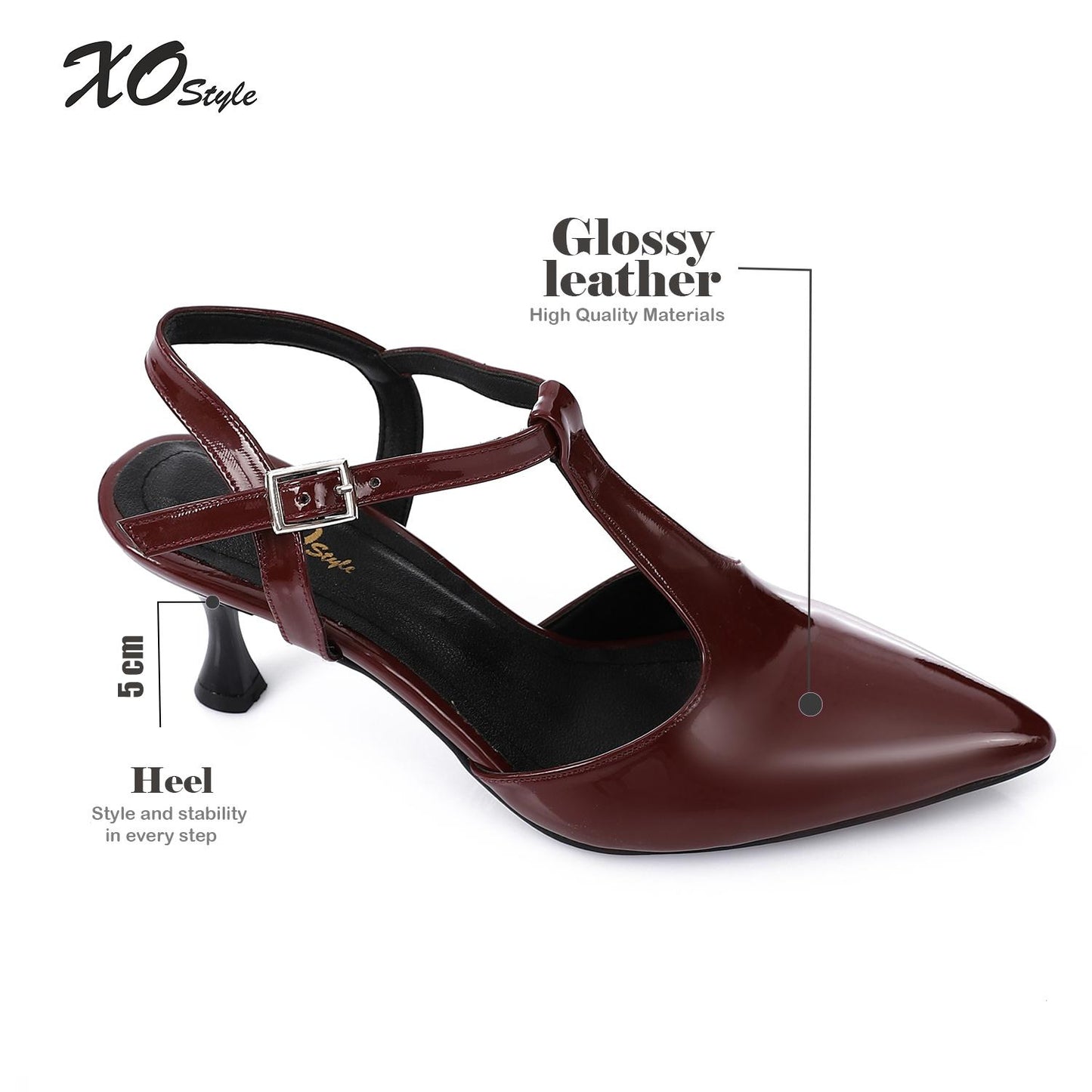 Women’s T-Strap Heeled Shoe – Glossy White – Perfect for Bridal & Elegant Occasions.