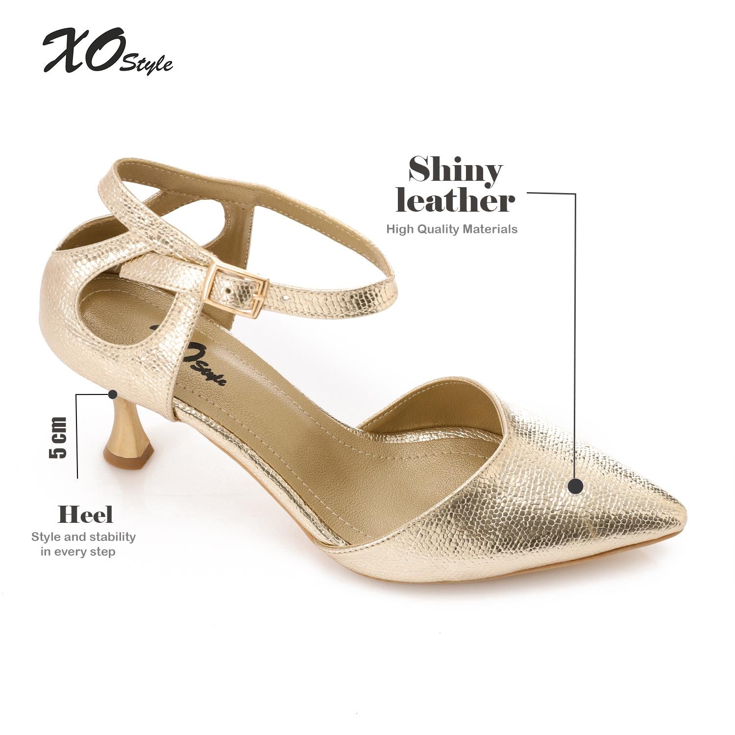 Women's High Heel Mule Sandals – Elegant Pointed Toe, Faux Leather Texture.