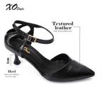 Women's High Heel Mule Sandals – Elegant Pointed Toe, Faux Leather Texture.