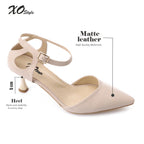 Women's High Heel Mule Sandals – Elegant Pointed Toe, Faux Leather Texture.