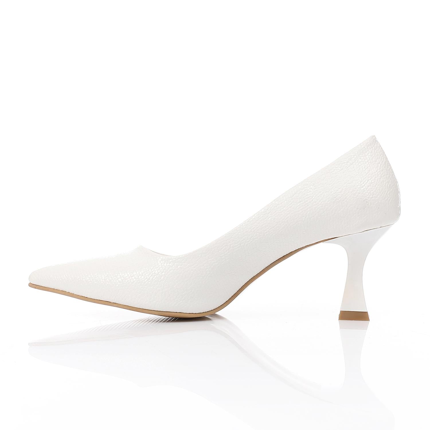 Elegant Silver Women's Heeled Shoes with Pointed Toe and Stylish Block Heel.