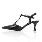 Elegant Smoky Women's Heeled Shoes with Pointed Toe and Stylish Block Heel.